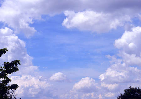 blue sky with cloudsの写真素材