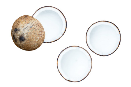 Isolated coconut on white backgroundの写真素材