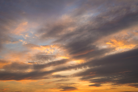 Abstract of sunset with light on the skyの写真素材