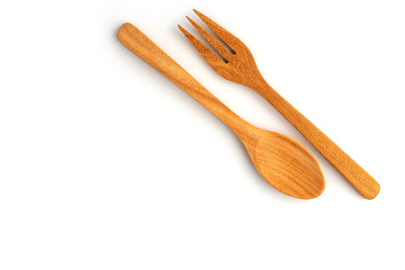 Isolated wood spoonの写真素材