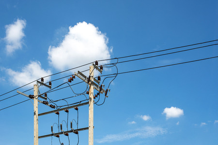 Electric pole and blue sky