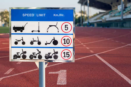 The speed â€‹â€‹limit symbol for each type of vehicle