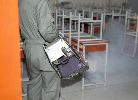 Fogging to eliminate mosquito in the room for preventing the spread of dengue fever