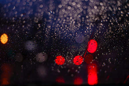 Blurred water drop and circle light for backgroundの写真素材