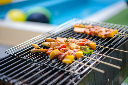 Colorful barbecue on the grilla