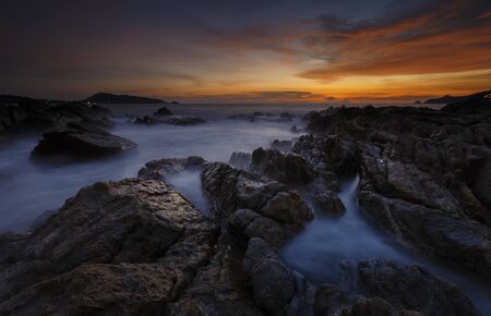 Kalim Beach shaft until duskの写真素材