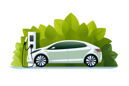Flat vector design of electric car concept.の素材