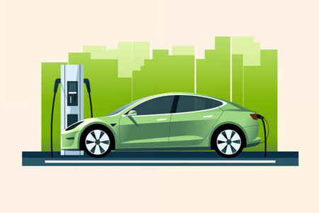 Flat vector design of electric car concept.の素材