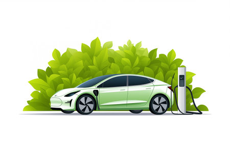 Flat vector design of electric car concept.の素材