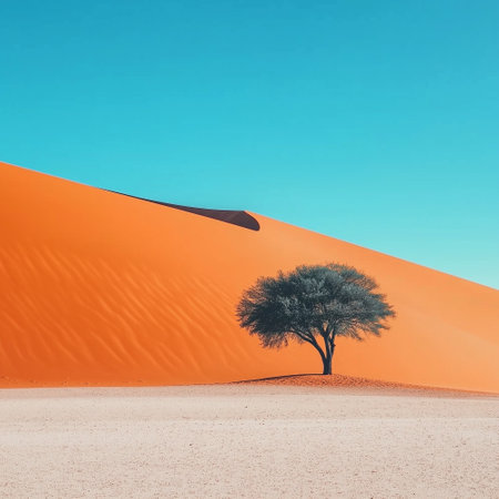 Tree in the red dunes of Sossusvlei, Namibiaの素材
