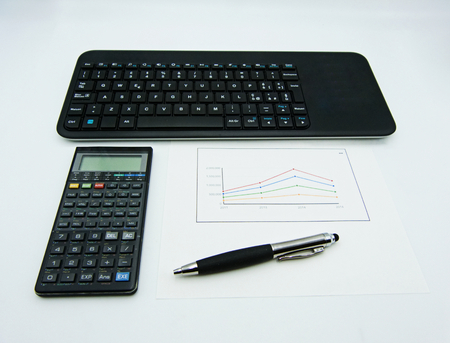 Data graphs and diagrams on white backgroundの写真素材