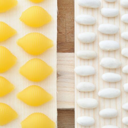 ingredients for pasta and beansの写真素材