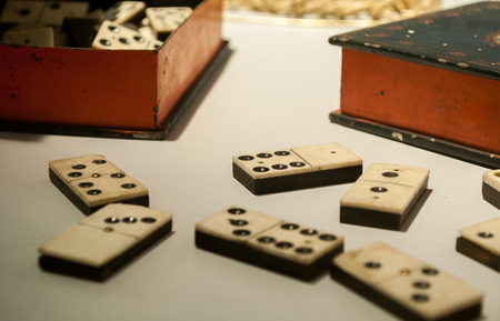 game of dominoes in an ancient versionの写真素材