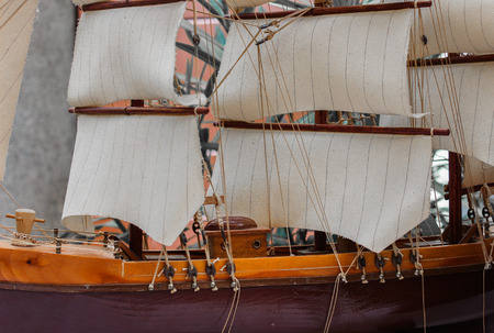 model of a sailing ship antique handmadeの写真素材