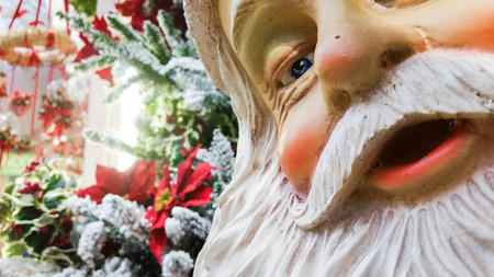 the reassuring and cheerful face of Santa Clausの写真素材