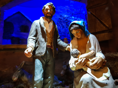 the crib is an artistic reconstruction of places and characters during the advent of Jesusの写真素材