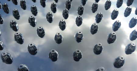 closeup of shower tray nozzlesの写真素材