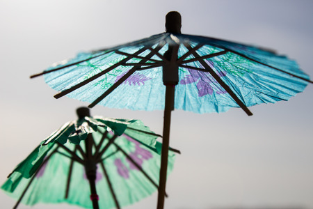 the summer umbrella made of rice paper is a symbol of leisureの写真素材