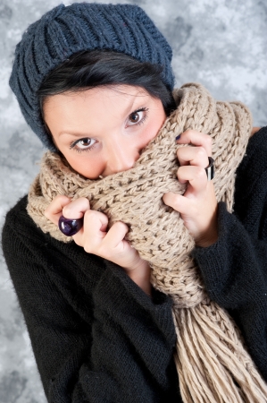 winter portraitの写真素材