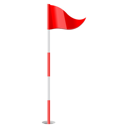 vector illustration of Red golf flagのイラスト素材