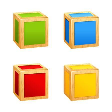 colored wooden cubes icon. boxのイラスト素材