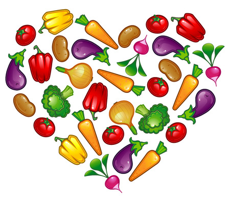 vector illustration of Healthy vegetable heartのイラスト素材