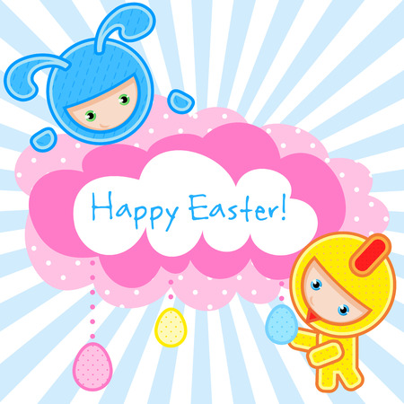 vector illustration of Happy Easterのイラスト素材