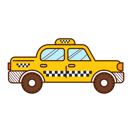 Taxi cab isolated on white backgroundのイラスト素材