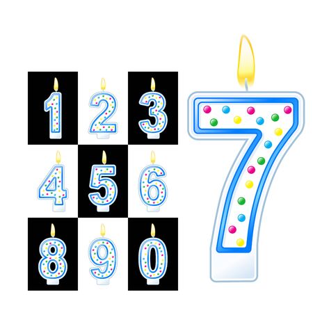 Birthday candles number isolated on whiteのイラスト素材