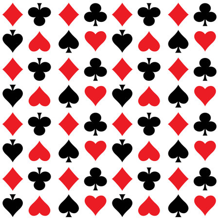 Card suits seamless pattern. Vector illustrationのイラスト素材