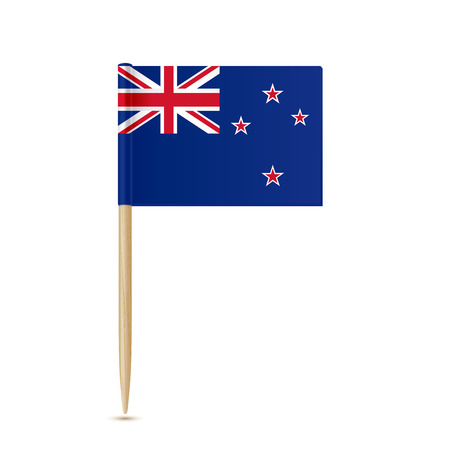 Flag of New Zealand toothpick on white backgroundのイラスト素材
