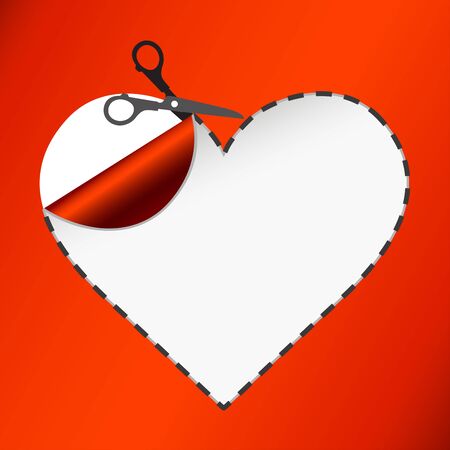 Scissors. Vector sticker. Heartのイラスト素材
