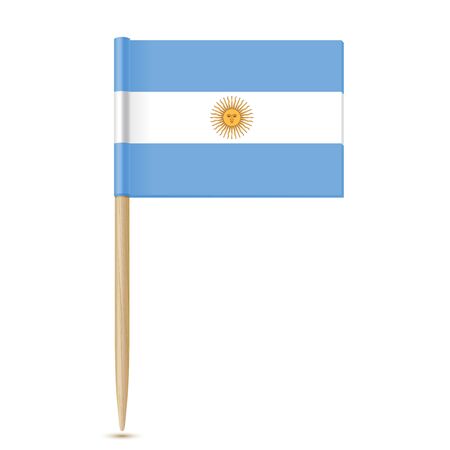 Argentina flag toothpick on white backgroundのイラスト素材