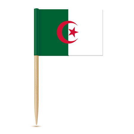 Flag of Algeria toothpick on white backgroundのイラスト素材