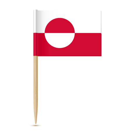 Flag of Greenland. Flag toothpickのイラスト素材