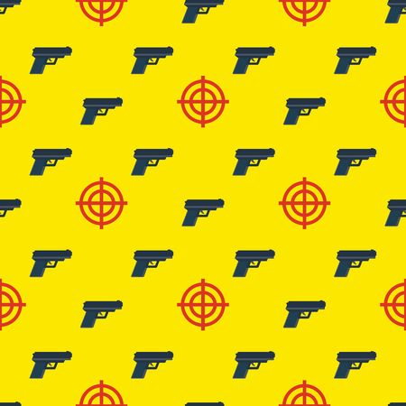 gun targets seamless pattern on yellow backgroundのイラスト素材