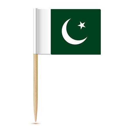 Pakistan flag toothpick on white backgroundのイラスト素材