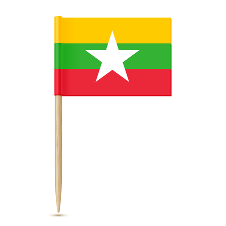 Flag of Myanmar. Flag toothpickのイラスト素材