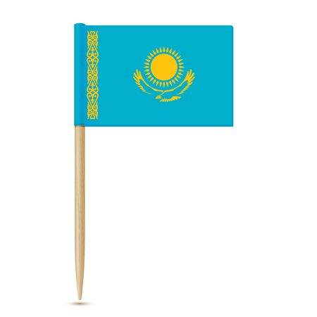 Flag of Kazakhstan. Flag toothpick 10epsのイラスト素材