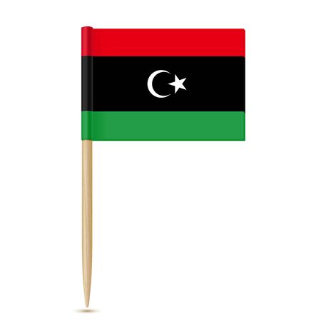 Flag of Libya. Flag toothpick on white backgroundの写真素材