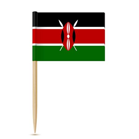 Flag of Kenya. Flag toothpick on white backgroundの写真素材
