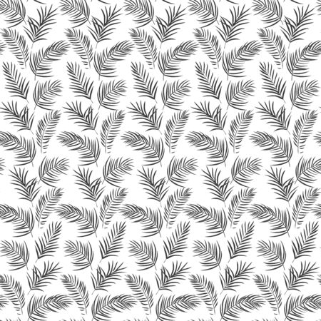 tropical palm leaves isolated on white. Seamless patternのイラスト素材