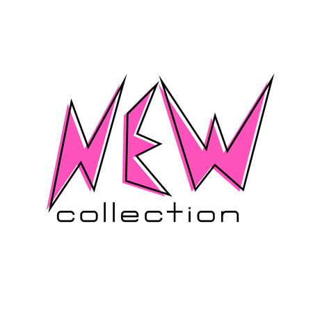 New collection banner hand drawn lettering. Design for banner, print, social media, poster. - Vectorのイラスト素材