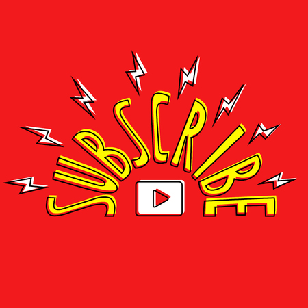 Subscribe button icon. Ideal for video channel banners, apps, blogs. - Vectorのイラスト素材