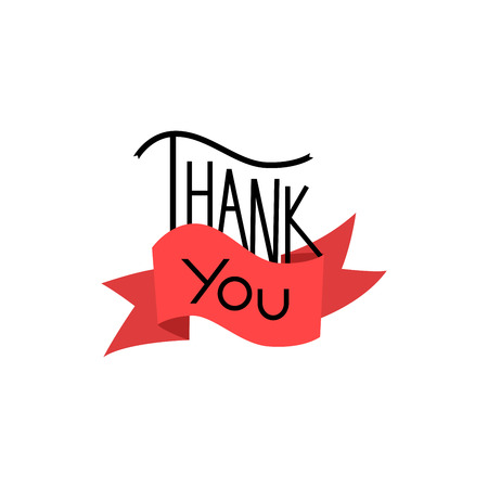 Thank you hand drawn lettering. Modern Calligraphy for Thank You text on white background.のイラスト素材