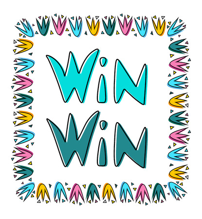 Win-win. Business concept. Vector illustration on white background. - Vectorのイラスト素材