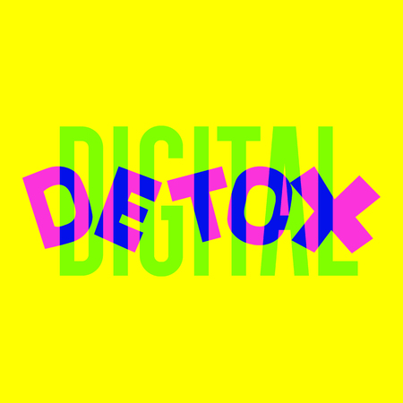 Digital detox hand drawn vector illustration. Disconnected internet life style concept. Inscription for t shirts, posters, cards, stickers. - Vectorのイラスト素材