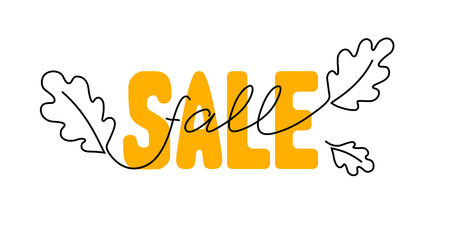 Fall sale banner hand drawn lettering. Design for banner, print, social media, poster. - Vectorのイラスト素材