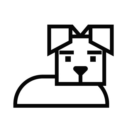 Dog pet icon vector art line style. Simple design of dog isolated on white background.のイラスト素材