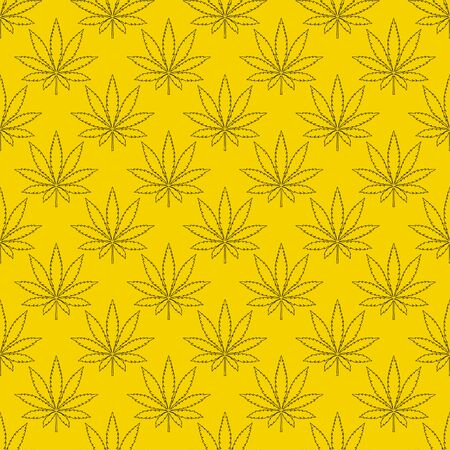 Marijuana leafs or cannabis leafs weed seamless pattern on white backgroundのイラスト素材